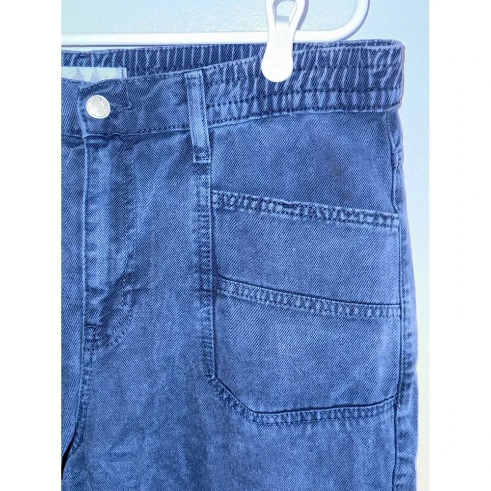 Free People We the Free Blue Denim Cargo Jogger Pants High Rise Utility Indigo